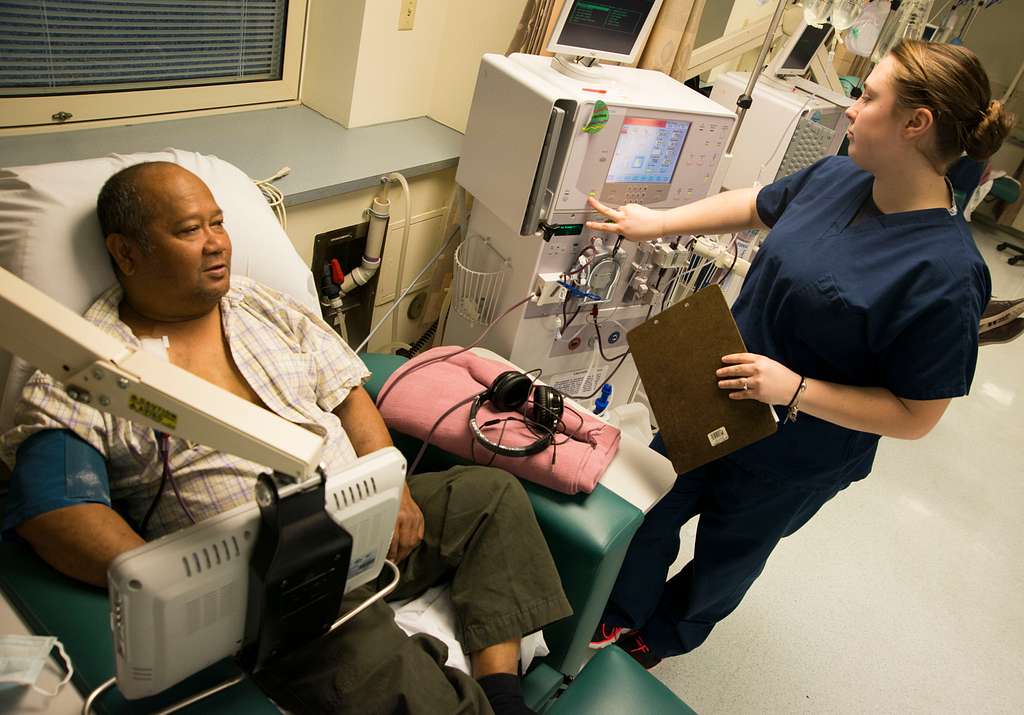 A person receiving dialysis.