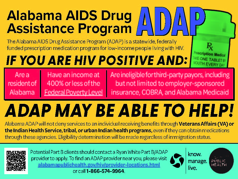 Alabama AIDS Drug Assistance Program Flyer