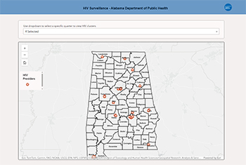 image of the mobile version of the HIV Cluster Dashboard