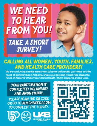 image of a flyer promoting the survey with a QR code to the survey