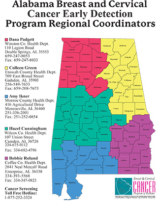 Alabama Breast and Cervical Cancer Early Detection Program Regional Coordincaators