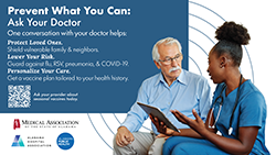 image of a poster with a family with text that reads Protect Your Season: Ask Your Doctor