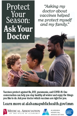 image of a poster with a family with text that reads Protect Your Season: Ask Your Doctor