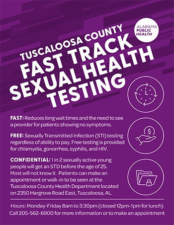 image of the Tuscaloosa County Health Department Fast Track Flyer