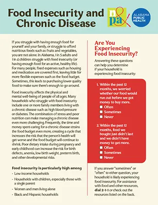 image of the Food Insecurity and Chronic Disease flyer