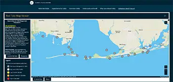 screen shot image of the Harmful Algal Bloom story map with the Red Tide Map Viewer 