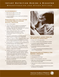 Infant Nutrition During a Disaster Brochure