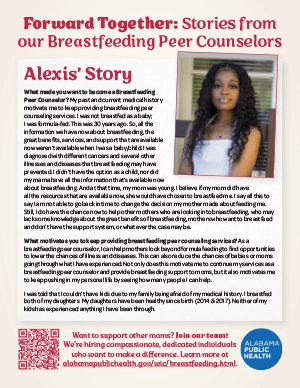 image of a flyer featuring peer counselor Alexis