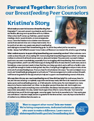 image of a flyer featuring peer counselor Kristina