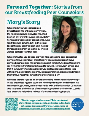 image of a flyer featuring peer counselor Mary